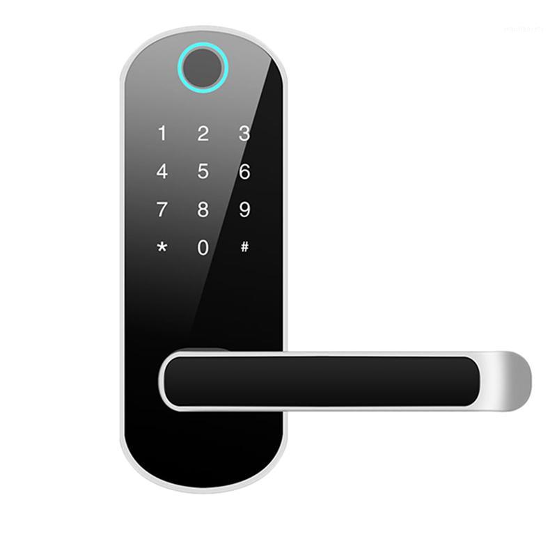 

Digital Bluetooth Smart Fingerprint Door Locks Code Wifi Card Security Doorlock Office Remote Control AI Sound Control1