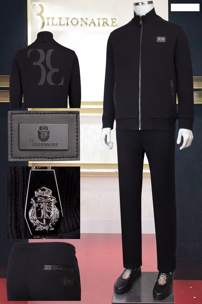 

BILLIONAIRE Sportswear winter set men 2020 new Casual zipper cotton embroidery Hooded Comfortable big size M- free shipping 1022, Blue