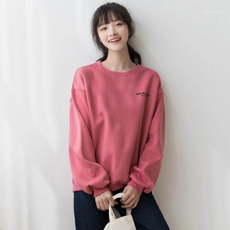 

Girl Sweatshirt Autumn 2020 New Casual O-Neck Pullover Letter Print Loose Sweatshirt Women Tops Outerwear1, Blue