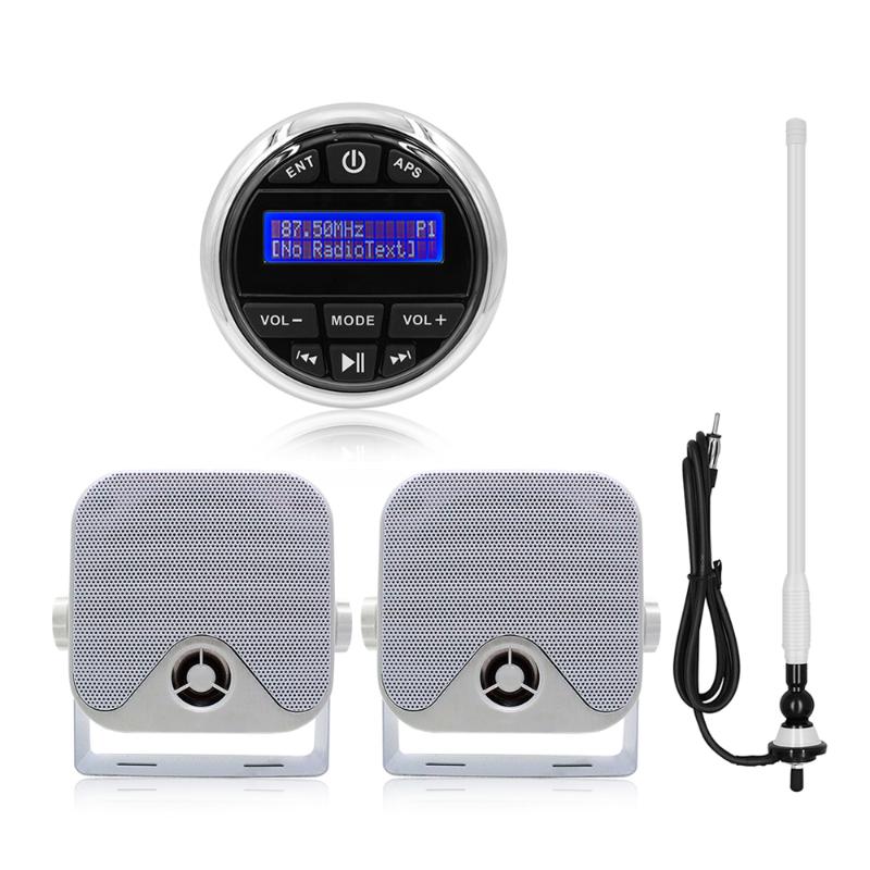 

Marine Bluetooth Stereo Boat Radio Audio System DAB+ Receiver Motorcycle MP3 Player+4" Waterproof Marine Speakers+FM AM Antenna car