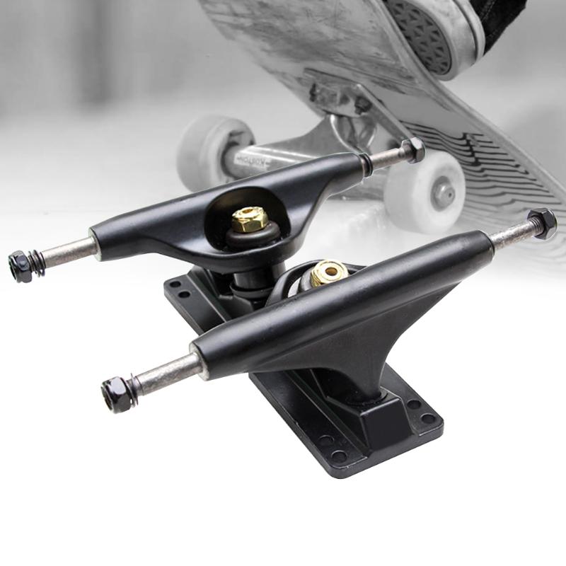 

5 Inches Longboard Sports Shockproof Independent Bridge Gasket Skateboard Truck Universal Reduce Drag Double Rocker Easy Install, Black