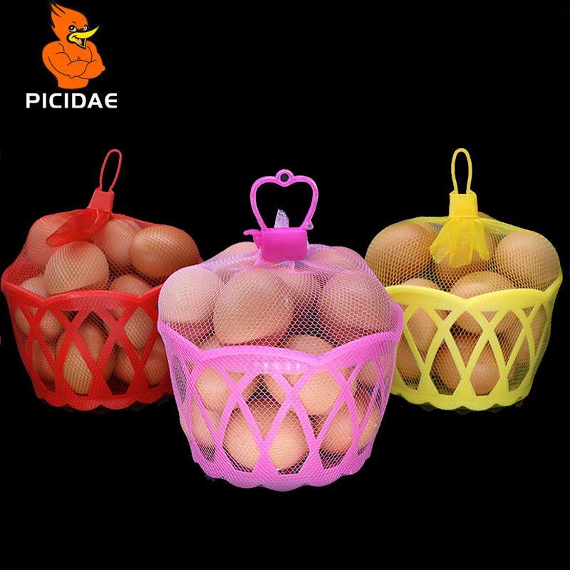 

Egg Woven Basket Mesh Net Pocket Supermarket Promotional Plastic Packaging Snack Walnut Peanut Jujube Orange Quail Duck