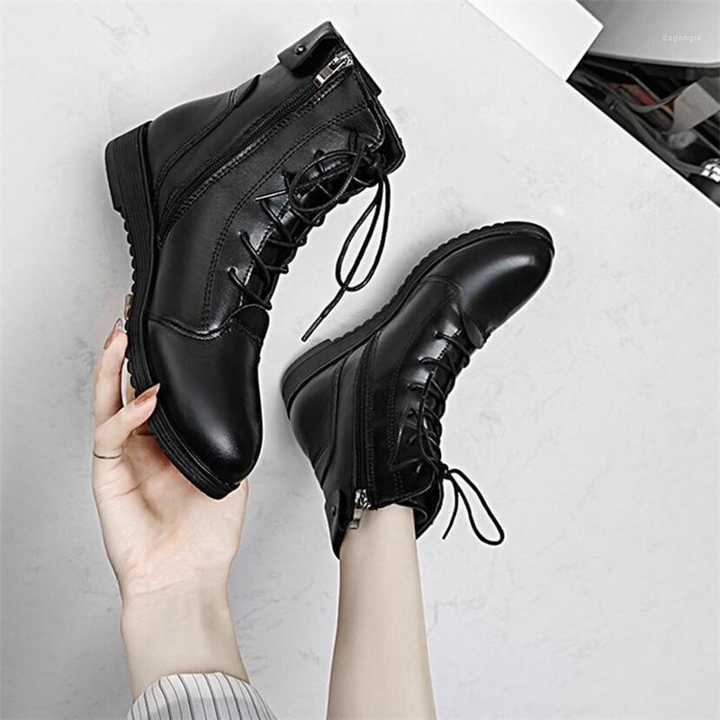 

COOTELILI Women Ankle Boots 2020 New Fashion Shoes Round Toe Mid Heel Zip Shoes For Woman Comfortable Botas Mujer Size 35-401, Black