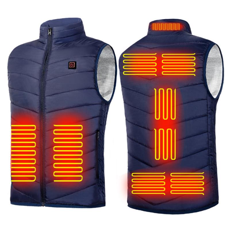 

Heated Vest Jacket USB Men Winter Electrical Heated Sleevless Jacket Outdoor Fishing Electric Warm Winter Thermal Vest, As pic