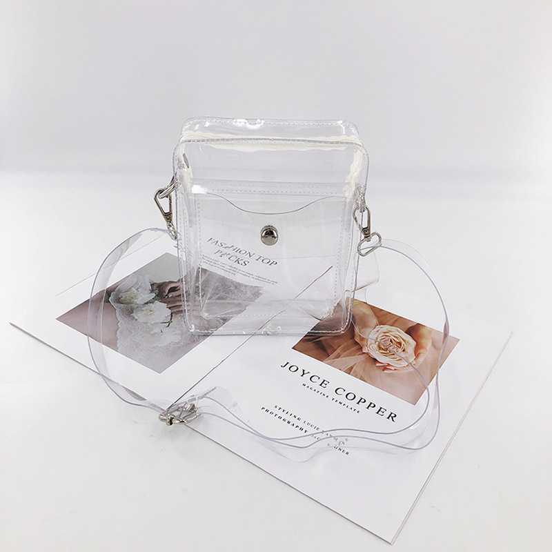 

2020 Fashion Mode Simple Jelly Diagonal Shoulder Transparent Bag 3ti9, A- 01