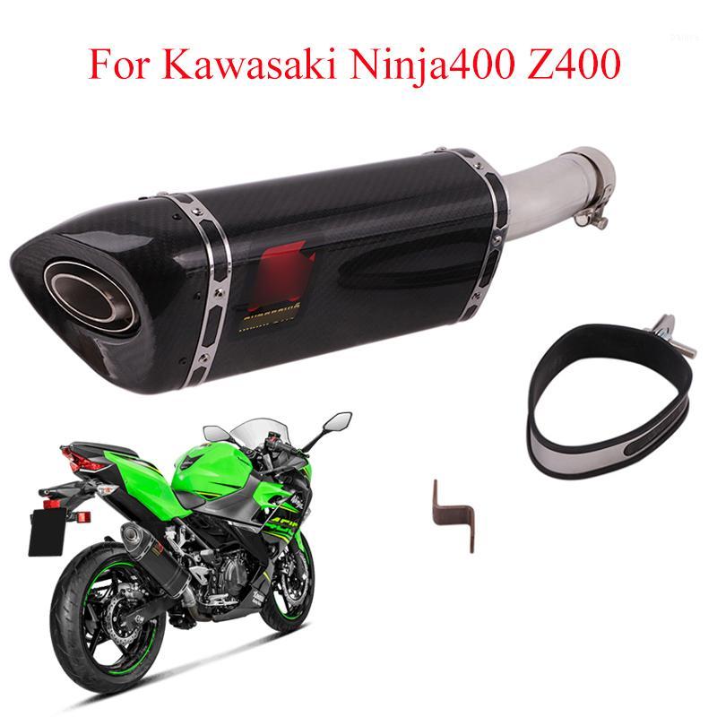 

For 2018 2019 Ninja400 Z400 Motorcycle Exhaust System Pipe Carbon Fiber Muffler + Mid Link Pipe Exhaust Modified Escape1