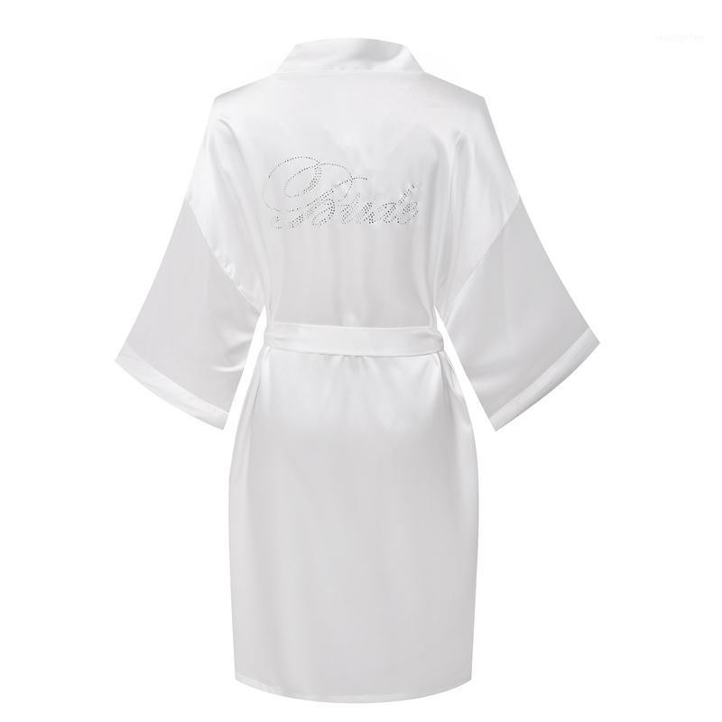 

Wholesale- 2017 Satin Party Wedding Bride Bridesmaid Robe with Rhinestones Women Pure Short Sleepwear Kimono Robes Woman Bathrobes Pajamas1, Red bridesmaid