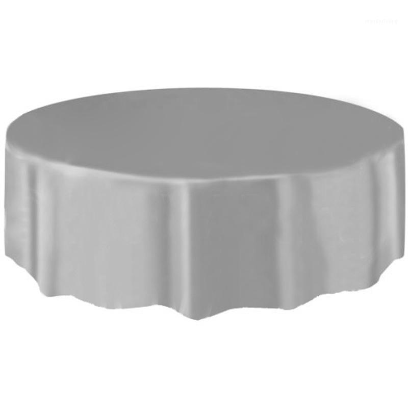 

Fashion Round Plastic Tablecovers Table Cloth Cover For Wedding Birthday Party1, Blue