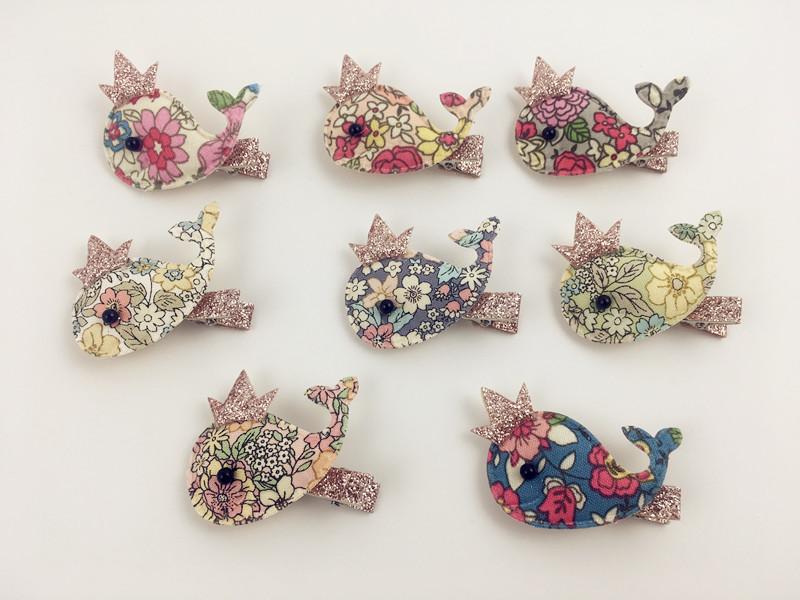 

Boutique 20pcs Fashion Cute Tiaras Floral Dolphin Hairpins Solid Kawaii Glitter Crown Whale Hair Clips Headwear Accessories, Multi