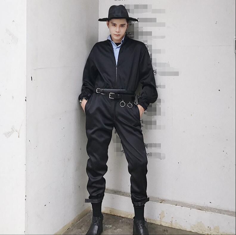 

2021 New Original Custom Shirt Collared Overalls Korean Fashion Version Male Pants Performance Work Clothes. S-6xl Thousand Dollars! FO48, There is no belt.