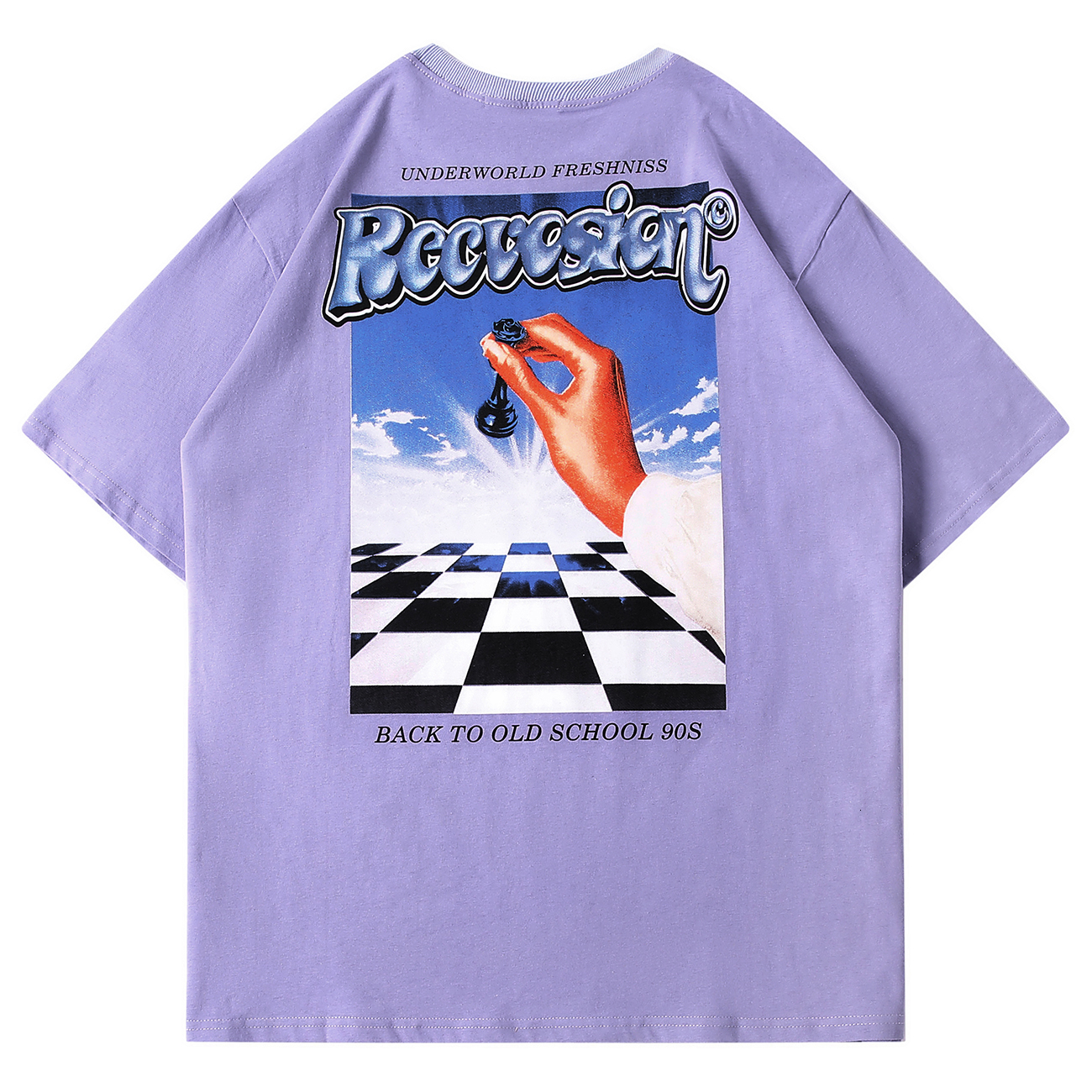 

New 2021 Chess Letter Printed Men Oversized Loose Hip Hop T-shirt Cotton Short Sleeve Shirts Summer Harajuku Tshirts Black Odx1