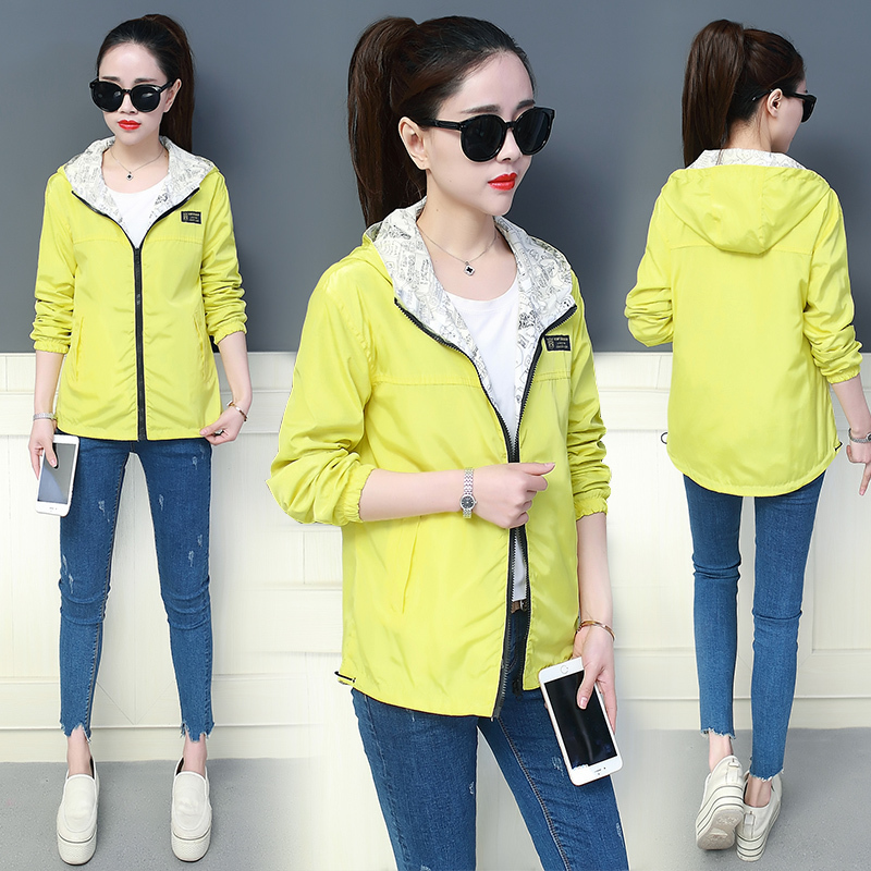 Spring Two-sided Wearable Jacket Women Korean Style Hoodie Long Sleeve Womens Jackets Loose Casual Women Spring Jacket 201112Z
