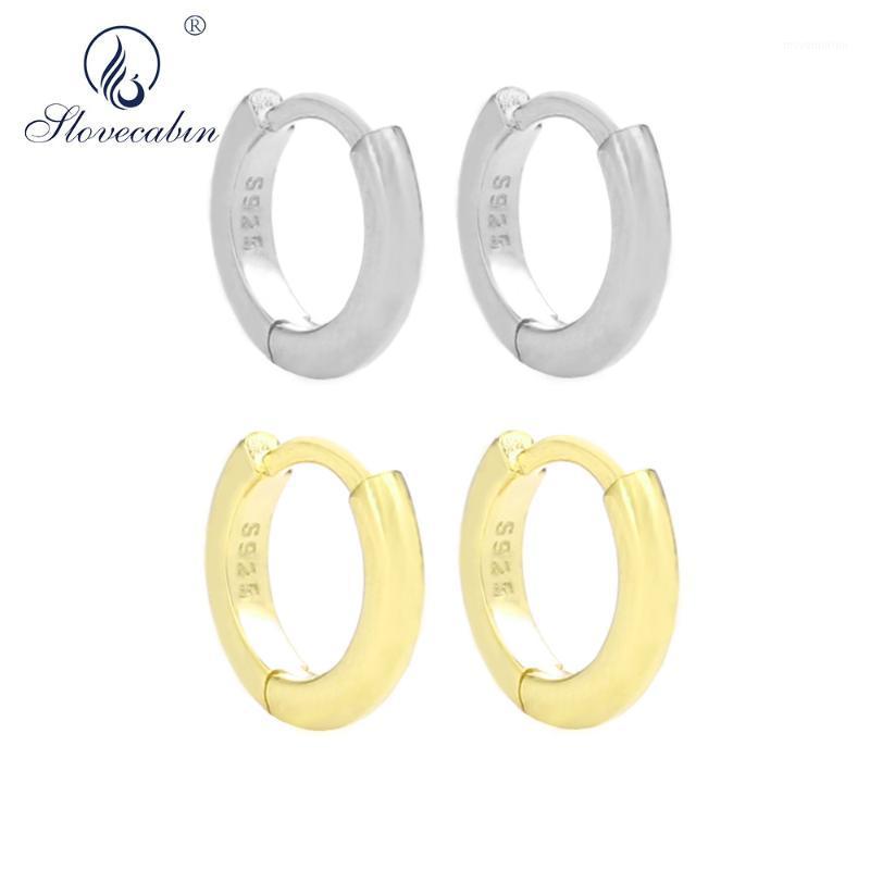 

Slovecabin 925 Sterling Silver 2020 Plain Hoop Earrings For women Mini Huggie Circle Fashion Loop earrings Luxury Jewelry1