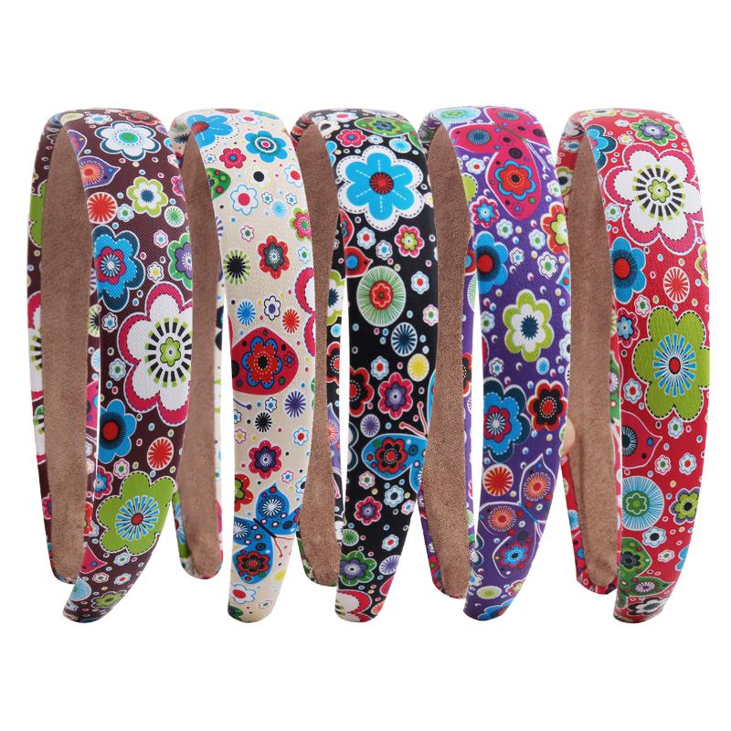 

3CM Women PU Headband Width Printd Fashion Hair Bands Ponytail Hair Tie Rope Accessories Girl Headwear