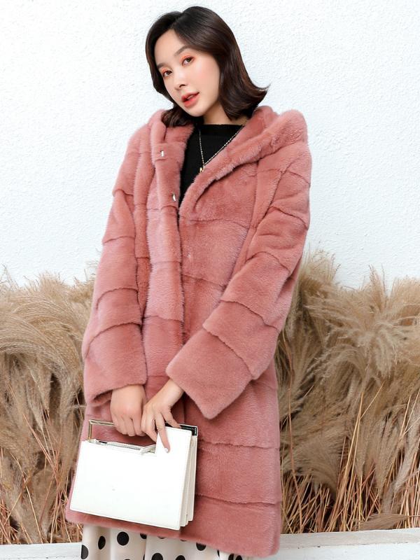 

long winter real coat with hood long sleeve black thick warm whole mink coats women plus size mink jacket