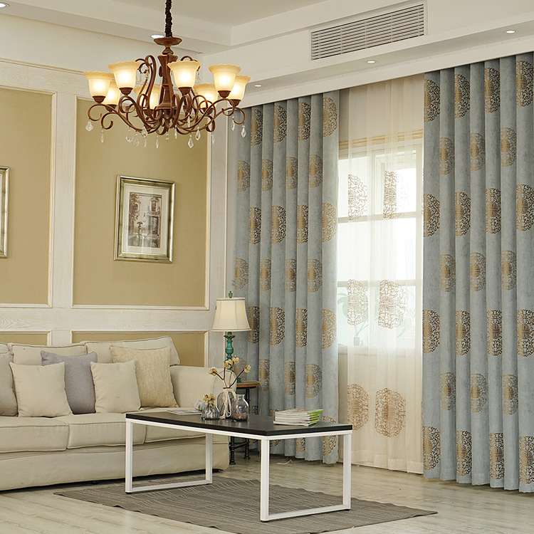 

Chenille Jacquard Modern Simple Shade Window Custom Curtains for Living Room Bedroom Blackout Curtains Light Luxury, Tulle