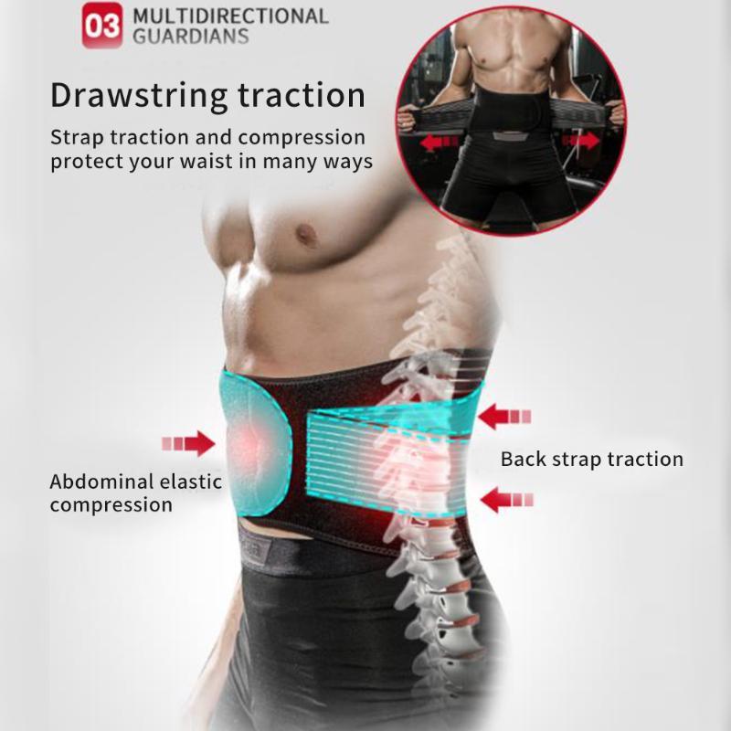 

Gym Lumbar Fitness Waist Belt Slim Pain Relief Widened Protective Gear Lower Back Support Training Workout Sport Wrap Spine, As pic