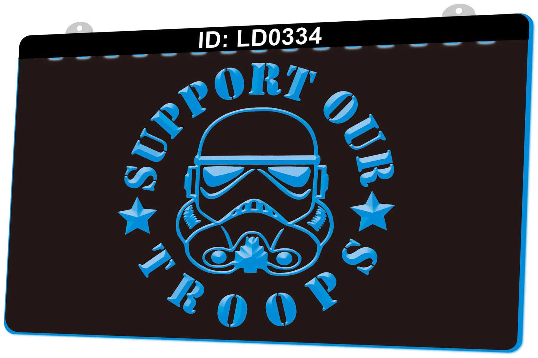 

LD0334 Support Our Troops 3D Engraving LED Light Sign Wholesale Retail
