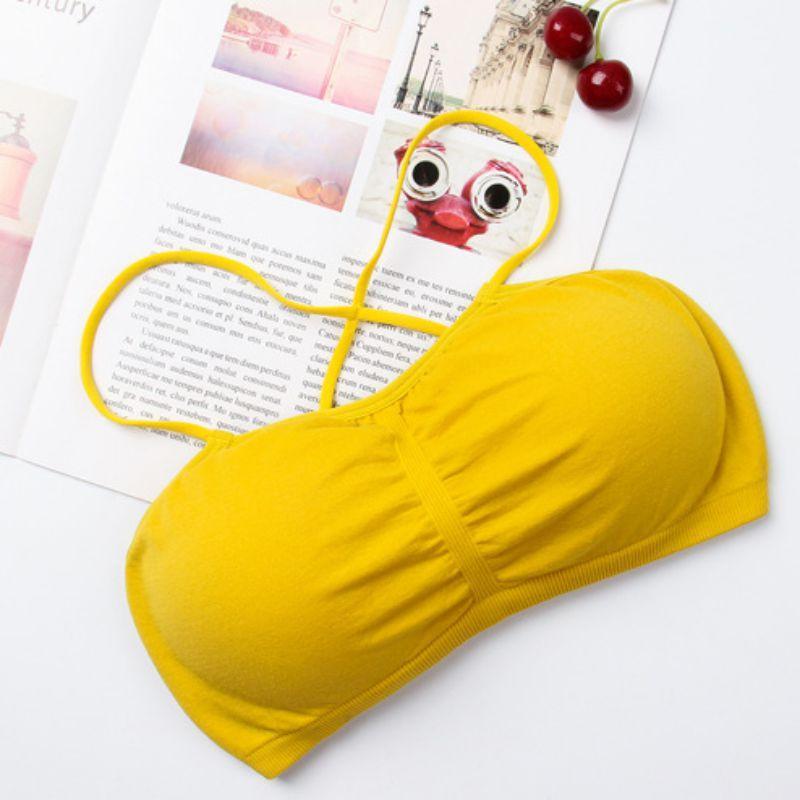 

Women One-Piece Bras Sexy Solid Color Backless Wipe Chest Tube Top Without Underwire Tube Top Chest Pad Bras Hot1, Red;black