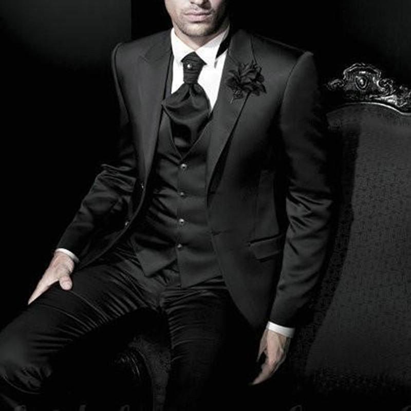 

Two Buttons Black Groom Tuxedos costume homme 2021 best Man Suits Wedding Mens suits Groomsmen Prom men Suit (Jacket+Pants+Vest, Beige