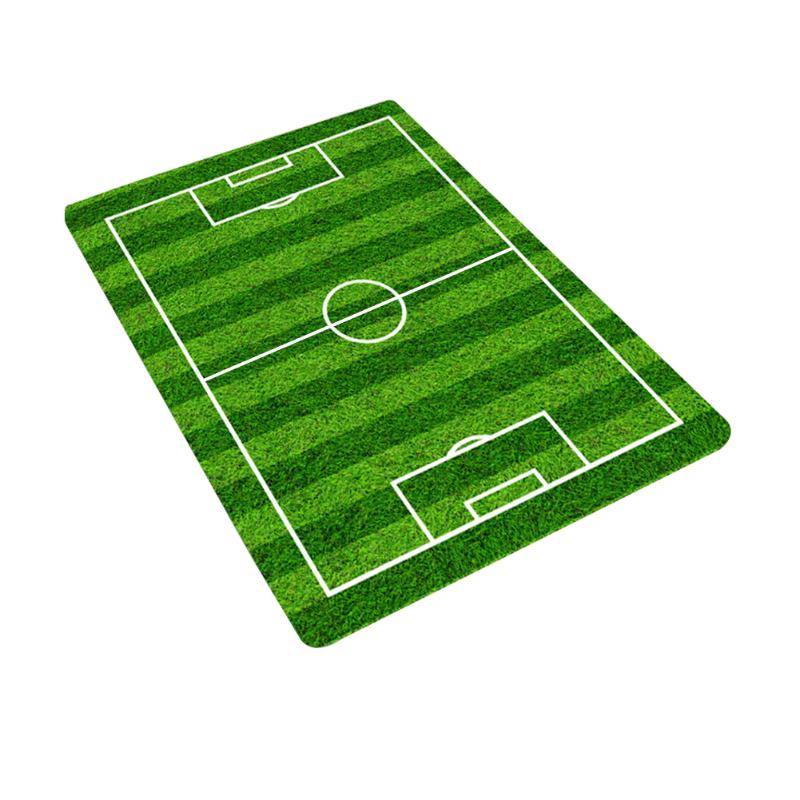 

Home Decoration Rug Bedroom Bathroom Mat Flannel Anti Slip Soft Football Field Rectangle Floor Kid Play Carpet Living Room