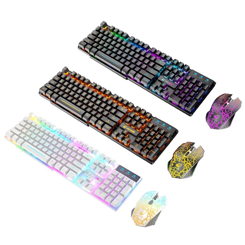 

2021 New 2.4G Wireless Gaming Keyboard and Mouse Set Colorful LED Breathing Light Keypad