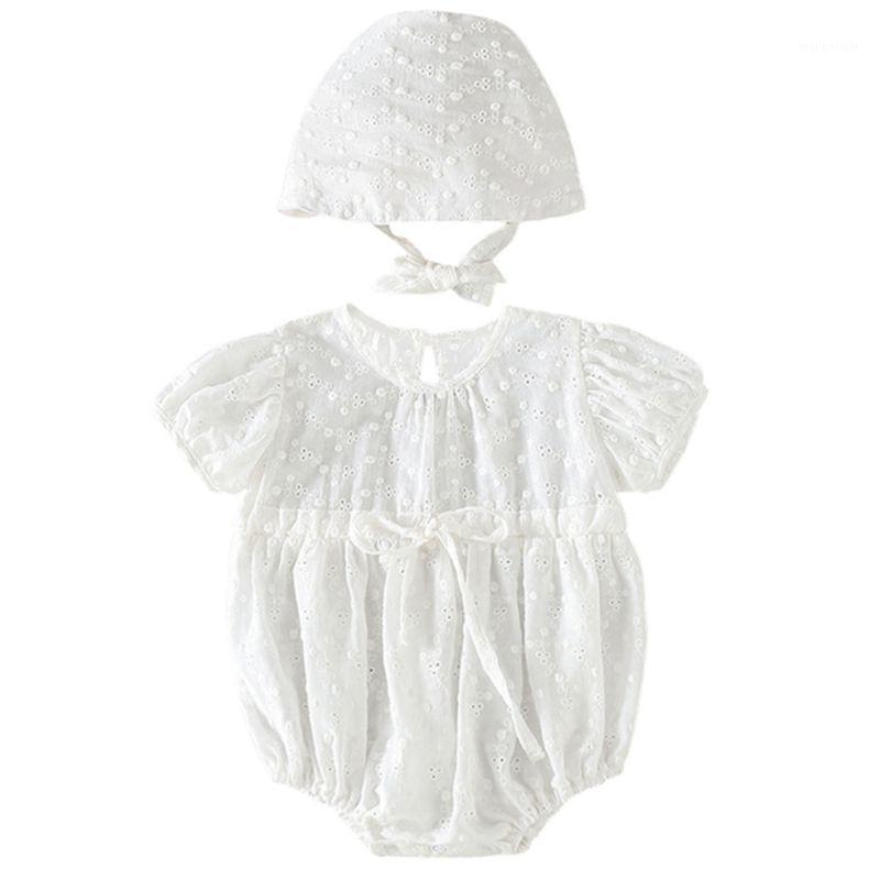 

Newborn Baby Girl Romper Hollow Out Princess Jumpsuit Puff Sleeve Outfits Sunsuit Clothes1, White