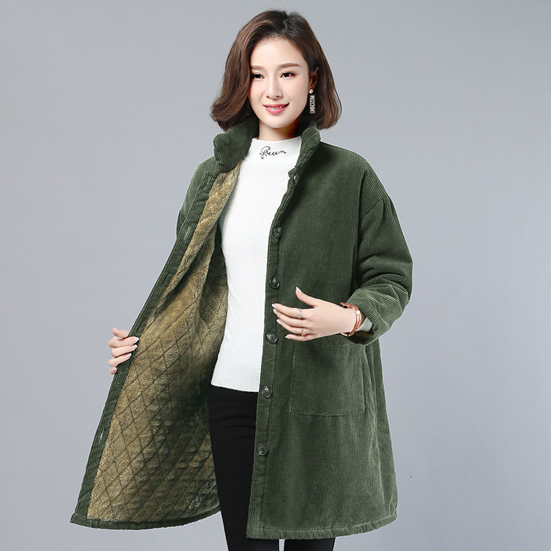 

More Thicken Velvet New Korean Winter Loose Casual Cotton Womanly Jacket R742 016t, Beige