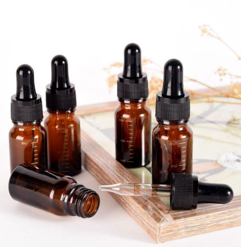 

10ml Empty Glass Essential Oils Dropper Bottles In Refillable Mini Amber Glass Dropper Container Liquid Pipette Bottle