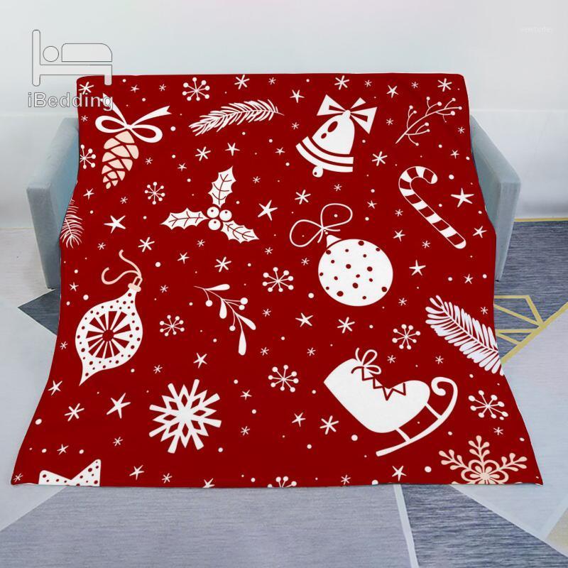 

Christmas Snow Ball Candy Cane Gift Warm Fleece Throw Blanket Flannel Blankets for Sofa Customized DIY1