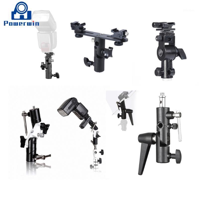 

Powerwin Camera Speedlite E/D/ H Type Flash Bracket Cold Hotshoe Mount Studio Backdrop Background Light Stand Umbrella Holder1
