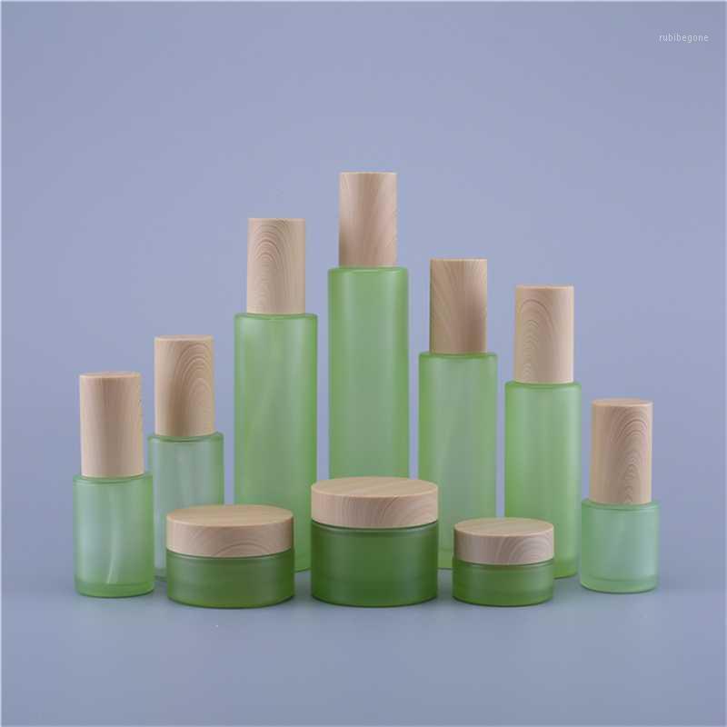 

100PCS 20ML-120ML Green Skin Care Cosmetic Glass Container Bottle for Beauty Salon with Sprayer or Lotion Pump1
