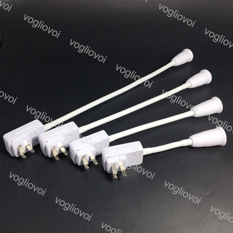 

E27 Lamp Holder With Socket On/Off Switch White Silicone Tube Adapter Converter Flexible Extension Holder For LED Light Bulb Lamp Base DHL