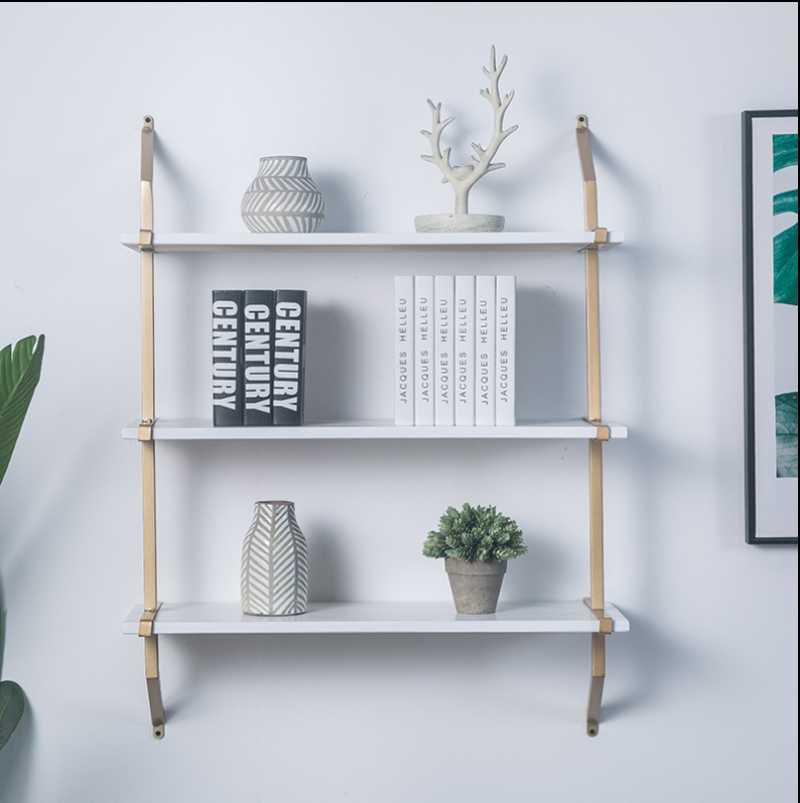 

Hooks & Rails Wall Shelf Hanging Bookshelf Decoration Multi-layer Storage Rack Nordic Iron Modern Minimalist