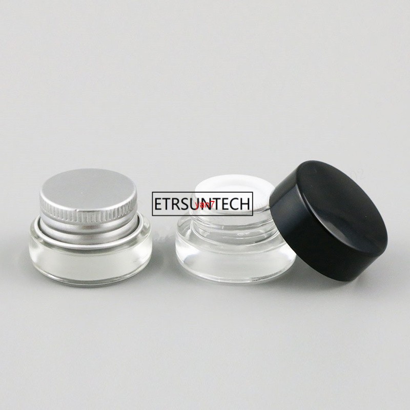 

100pcs 3g Traval Small glass cream make up jar with lids cosmetic container packaging F3558good qualtitygood shopping