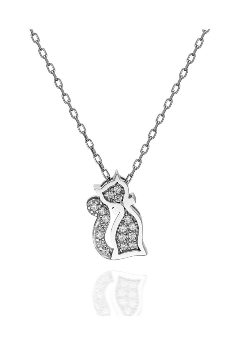 

Certified Cubic Zirconia Cat 925 Sterling Silver Necklace