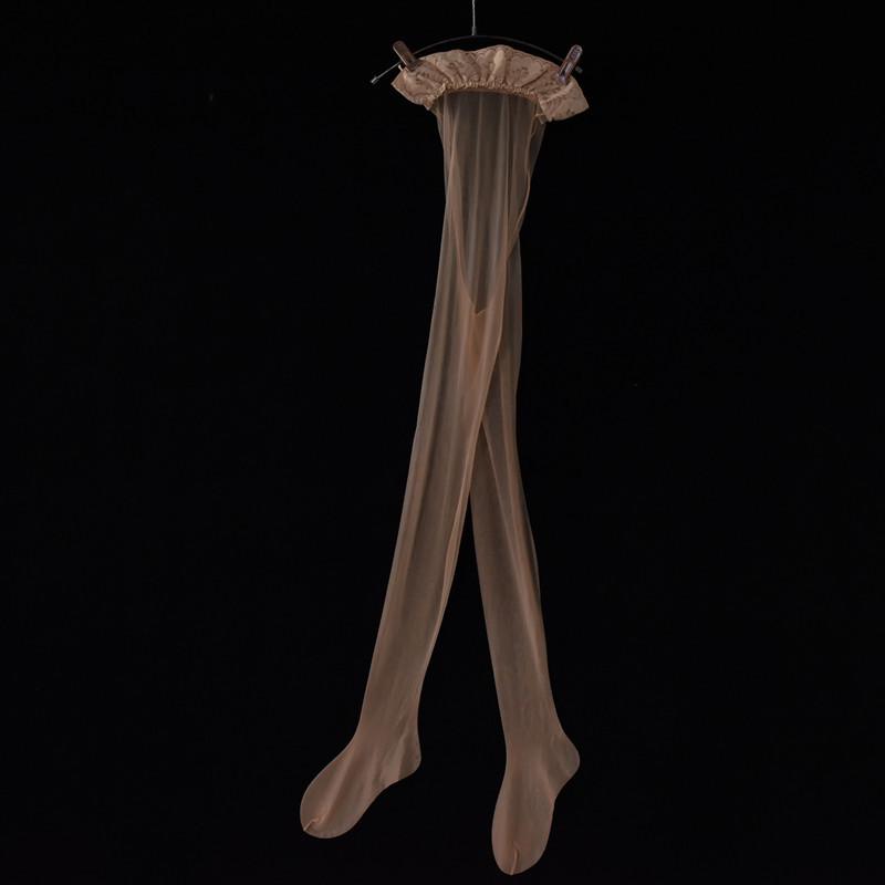 

Ultrathin Transparent Crotchless Pantyhose Shiny Oil Pantyhose Plus Size Stockings Women Open Crotch Tights Sexy Medias Mujer, Beige