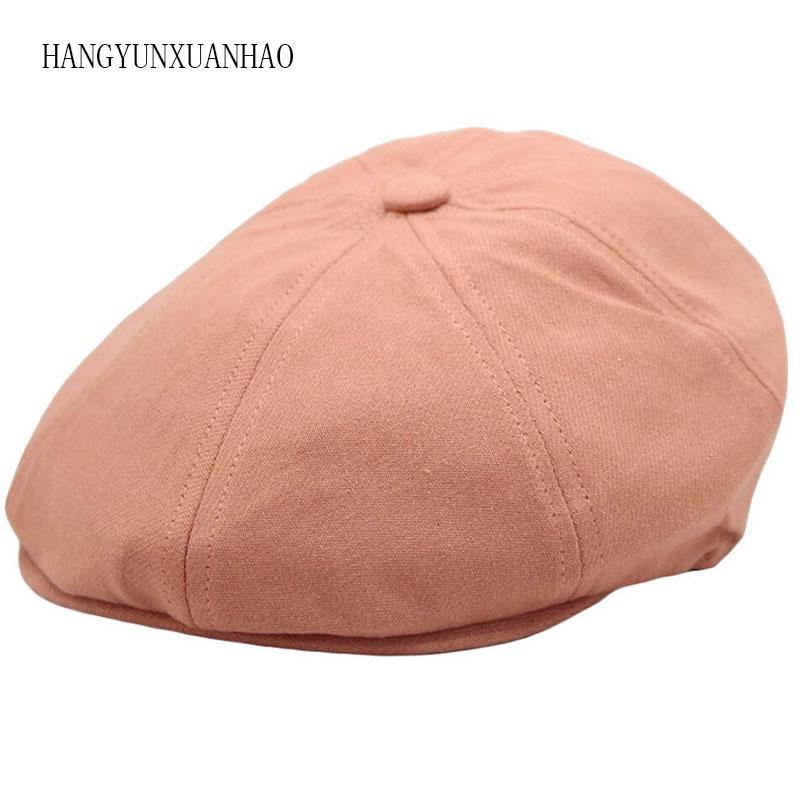 

Berets Cotton Sboy Cap Men Women Octagonal Hat Navy Solid Spring Vintage Spaper Caps 2021 Korean Painters Beret, Yellow