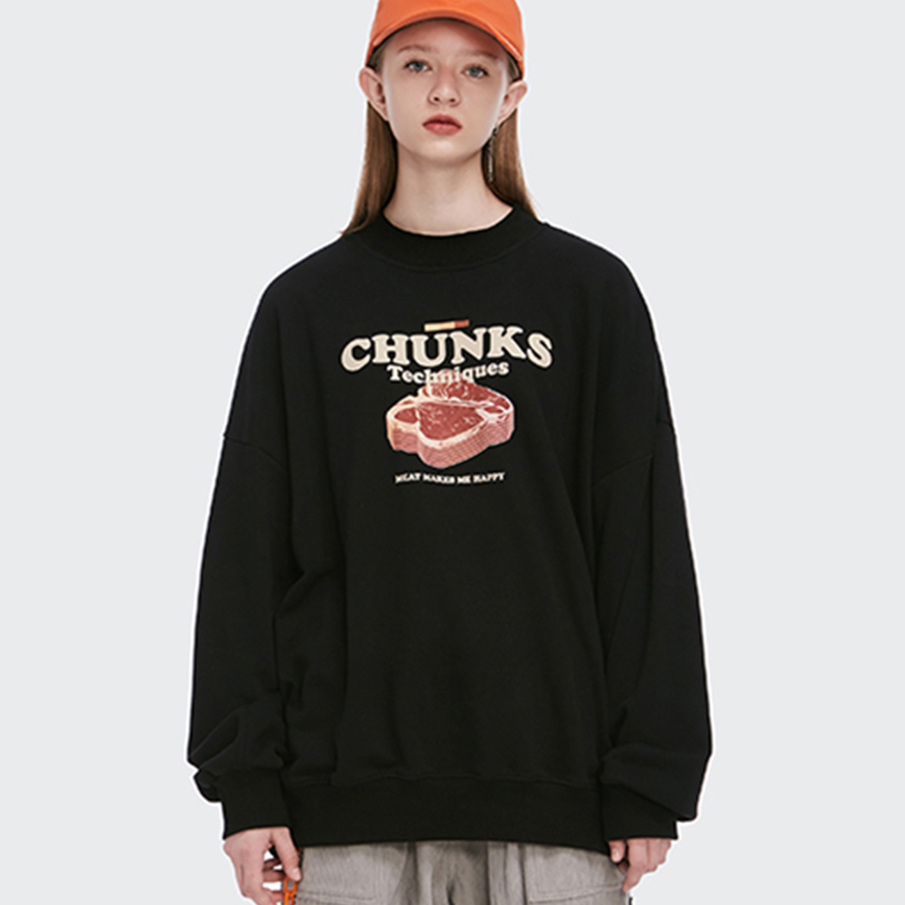 

2021 New Ss Hip Hop Streetwear Autumn Winter Pullover Men Cotton Fashion 3d Meat Print Harajuku Hoodie Swatshirt Loose Black T9op