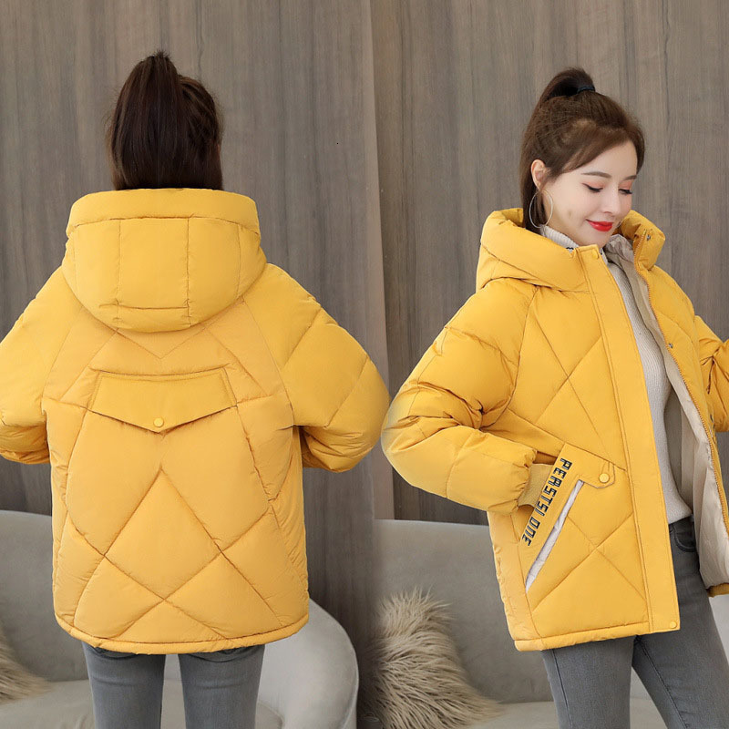 

Down Cotton-quilted Short Winter 2021 New Korean Fashionable Hot Female Jacket with Cotton Quilted R291 Ynt8, Creamy-white.