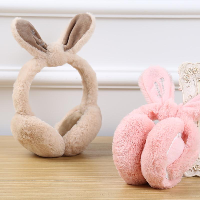 

2020 Adjustable Elegant Fur Winter Earmuffs for Women Warm Earmuffs Ear Warmers Gifts for Girls Cover Ears Fashion Brand, Black