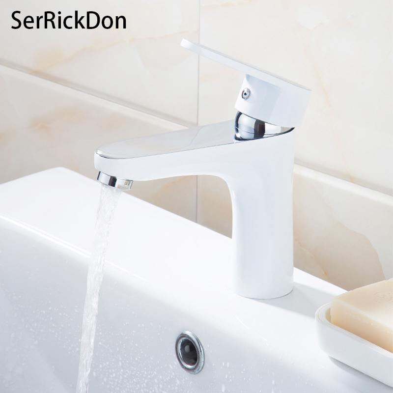 

Basin Faucet chrome White basin sink faucets bathroom sink mixer brass water taps bathroom mixer taps torneira Faucet