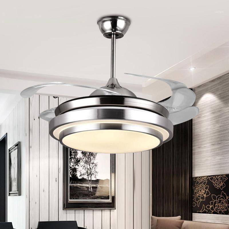 

Modern Ceiling fan lights with remote control Acrylic Leaf Ceiling Fans lamp led for high ceilings Livingroom1