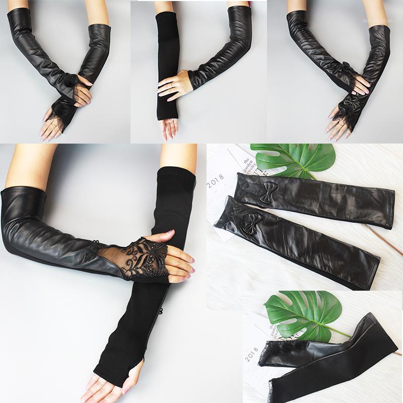 

Women's Autumn and Winter Gloves Long Arm Sleeves Sleeves natural Leather Sheepskin Oversleeve Thick Warm All-match1