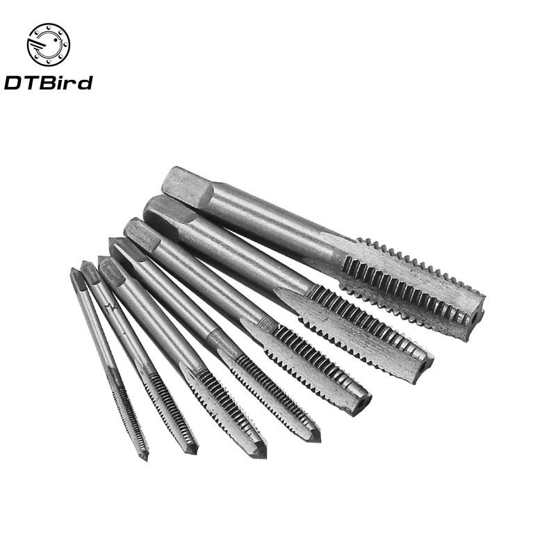 

7PCS/Set Bearing Steel Taper HSS M3-M12 Machine Spiral Point Straight Fluted Screw Thread Hand Tap Drill