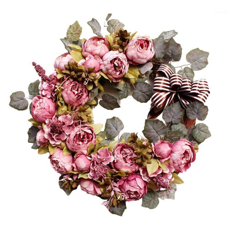 

Artificial Peony Flower Wreath Door Wreath Spring for Front Door, Wedding, Wall, Home Decor1, As shown