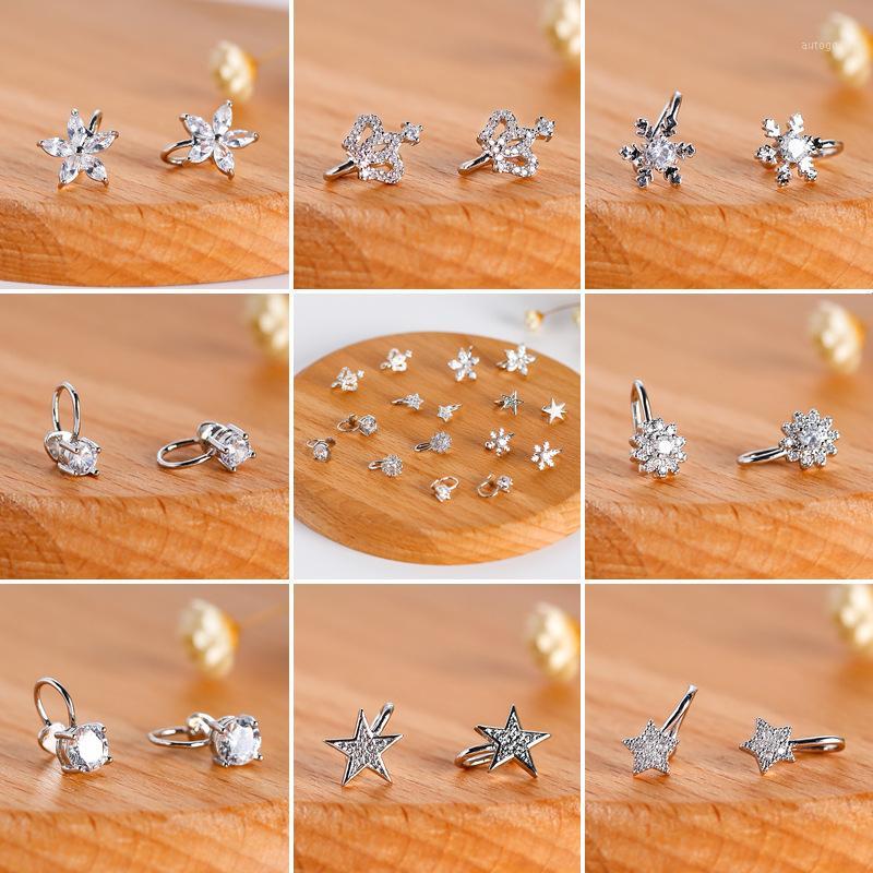 

Clip-on & Screw Back Japan Korean Simple Cubic Zircon Star Mini Ear Cuff Clip Earrings Without Piercing For Women Wedding Bridal Jewelry Gif