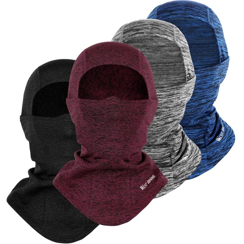 

WEST BIKING Winter Thermal Face Cover Full Face Neck Warmer Head Cover Cycling Ski Neck Hoods Hats Motorcycle Under Helmet, Black