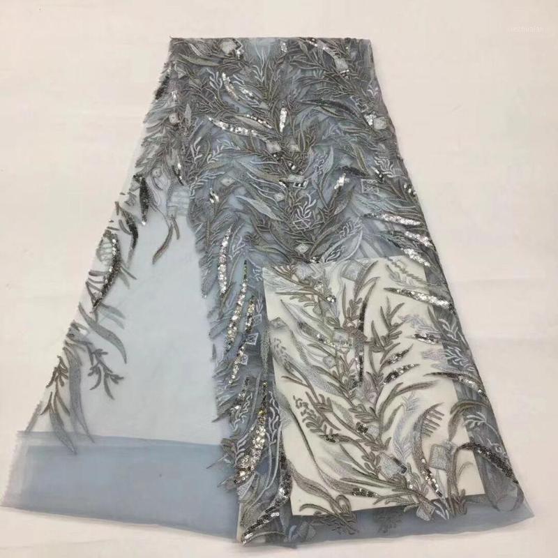 

New 2020 High Quality African French Lace Fabric For Wedding Latest Nigerian Lace Fabric Sequin Embroidery Organza1