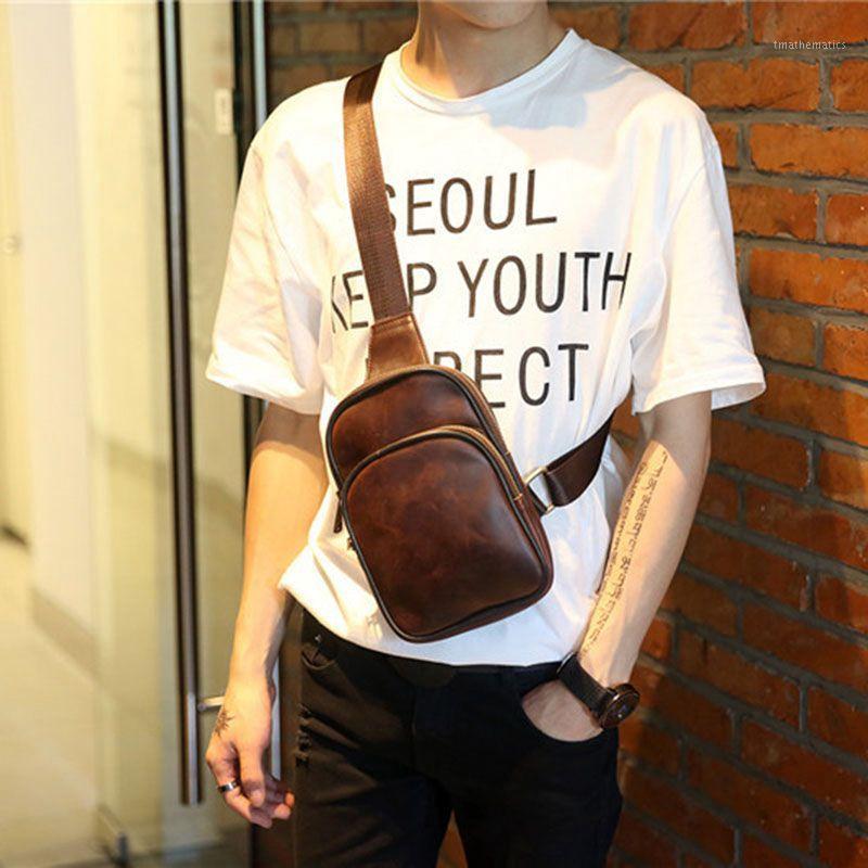 

Men's PU Leather Chest Cycle Sling Pack Satchel Shoulder Bag Small Packs Purse(coffee)1, Sky blue